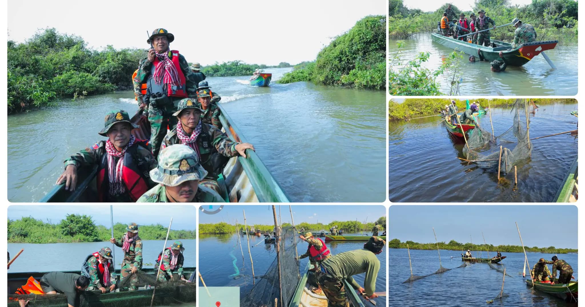 របាំងសាច់អួនក្រឡាញឹកជាង ១,២០០ ម៉ែត្រ ព្រមទាំងឧបករណ៍នេសាទខុសច្បាប់មួយចំនួនទៀត ត្រូវបានកងកម្លាំងចម្រុះខេត្តកំពង់ធំ បំផ្លាញចោលនៅនឹងកន្លែង នៅតំបន់ចោលទៃ និងតំបន់ទទឹងថ្ងៃ ក្នុងភូមិសាស្ត្រឃុំសំព្រោច ស្រុកស្ទោង ខេត្តកំពង់ធំ