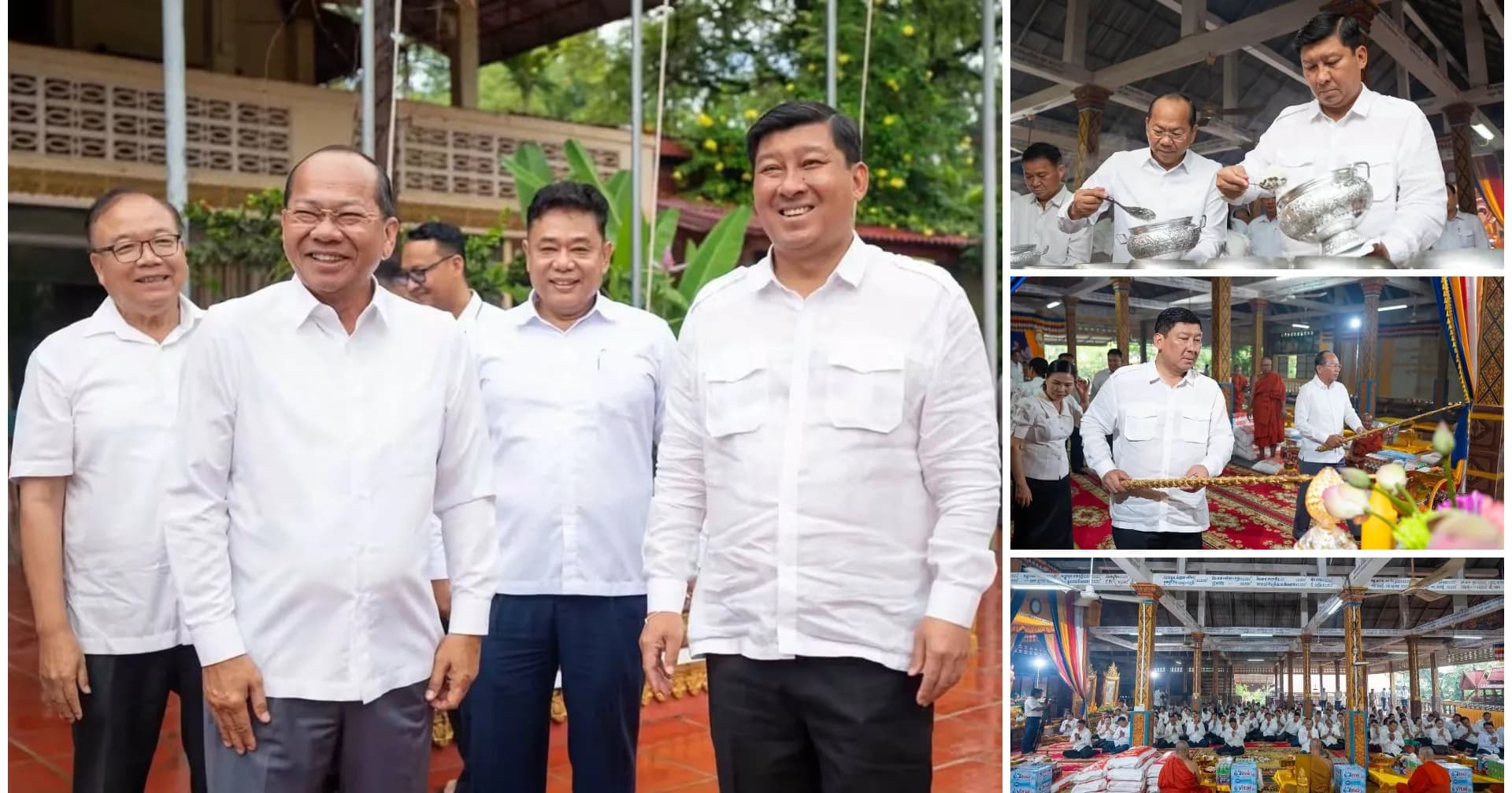 ប្រធានក្រុមការងាររាជរដ្ឋាភិបាល និងថ្នាក់ដឹកនាំខេត្តកំពត ចូលរួមពិធីកាន់បិណ្ឌ នៅវត្តជុំគ្រៀល