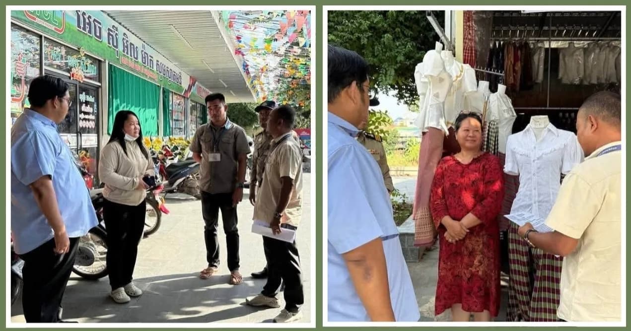 ក្រុមការងារចម្រុះក្រុងបាត់ដំបង ចុះជូនដំណឹងជាលើកចុងក្រោយ ម្ចាស់តូបកាត់ដេរ និងតំណាងម្ចាស់ហាង HCL ឲ្យរុះរើសំណង់ចេញ