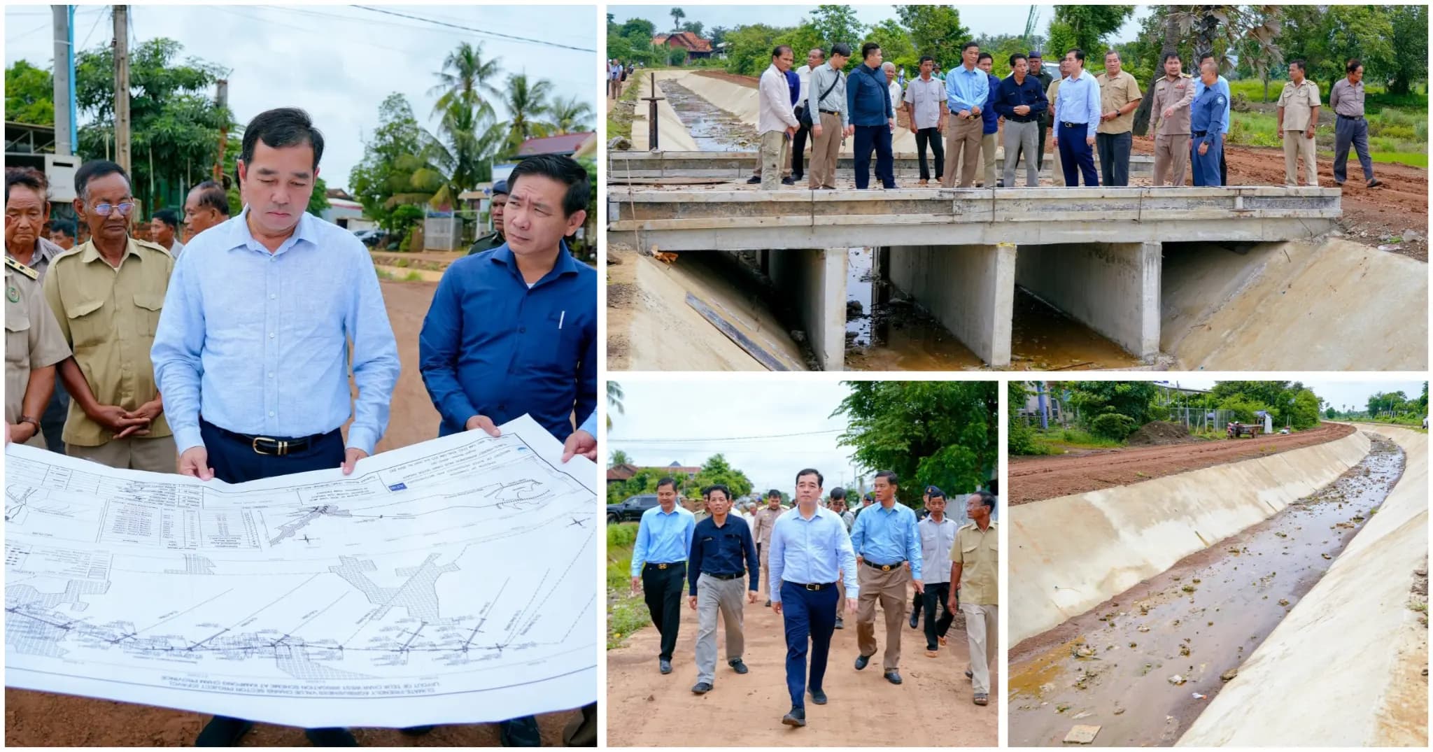 អភិបាលខេត្តកំពង់ចាម ចុះពិនិត្យប្រព័ន្ធធារាសាស្ត្រ នៅស្រុកព្រៃឈរ ជួយសម្រួលការផ្គត់ផ្គង់ទឹកដល់ប្រជាកសិករ