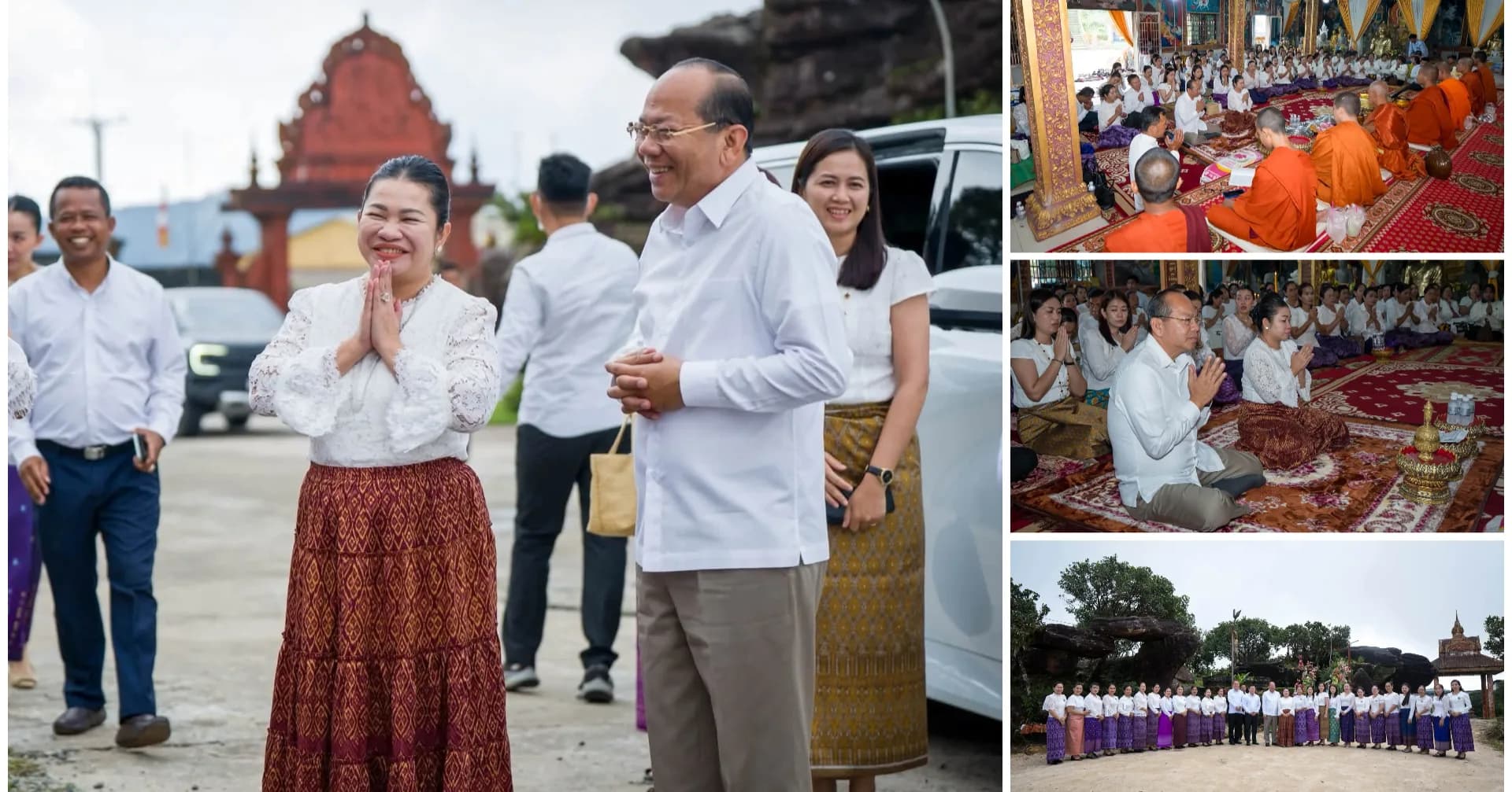 ឯកឧត្តមអភិបាលខេត្តកំពត និងលោកជំទាវអញ្ជើញចូលរួមកាន់បិណ្ឌ នៅវត្តសំពៅប្រាំលើភ្នំបូកគោ