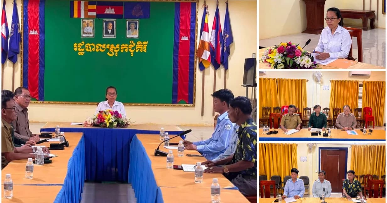 អភិបាលស្រុកជុំគិរី ដឹកនាំកិច្ចប្រជុំដោះស្រាយបញ្ហាសណ្តាប់ធ្នាប់ផ្សារ និងប្រព័ន្ធអគ្គិសនីនៅជុំគិរី